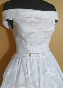 White Bridal Lehenga with Leaf Pattern