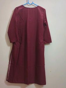 Maroon Embroidered Kurta