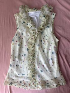 cute Chic Polka Dot Ruffle Blouse top