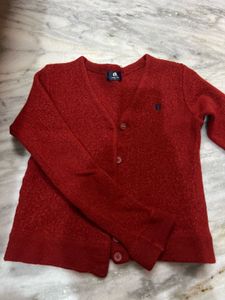 Cozy Red V-Neck Cardigan