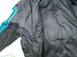 Adidas Black &amp; Blue Striped Jacket