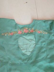 Elegant Teal Embellished Maxi Dress