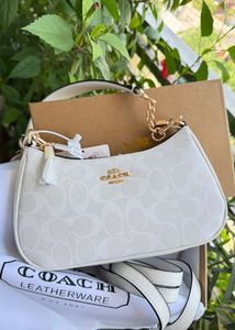 Coach White Signature Shoulder Bag