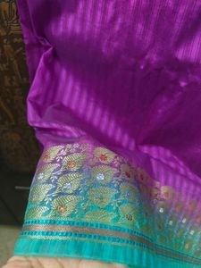 Vibrant Purple Saree with Border
