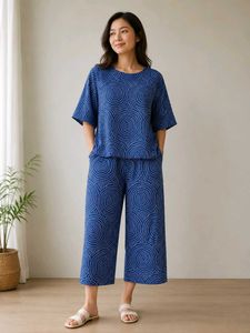 Blue Swirl Print Co-ord Set