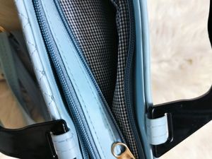 Quilted Blue Top Handle Bag