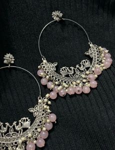 Boho Peacock Hoop Earrings