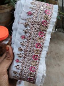 Embroidered Lace Trim with Sequins
