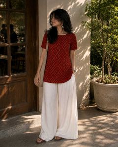Elegant Red Printed Kurta good as new