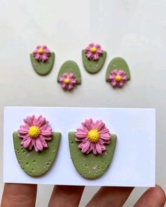 Pink Lillypad Earrings