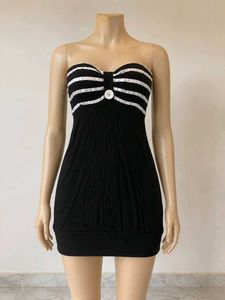 Y2k PADDED BLACK DRESS
