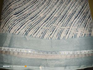 Elegant Blue Saree with Unique Pattern