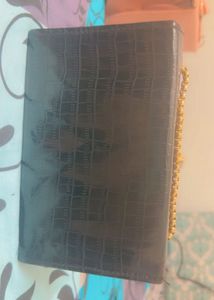 Chic Black Crocodile Clutch Bag