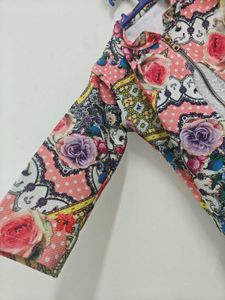 Floral Print Kurta Set with Belt
