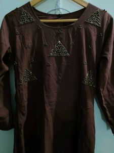 Elegant Brown Ethnic Aline Kurta