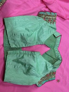 Pink Saree with Embellished Border