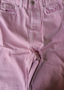 Chic Pastel Pink Wide-Leg Jeans