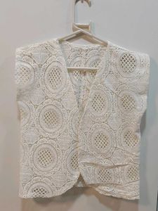 Elegant White Lace Vest