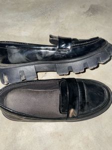 Chunky Sole Black Loafers