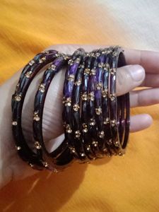 Set of Sparkly Purple Bangles(12)
