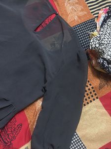 Elegant Grey Bow Blouse top