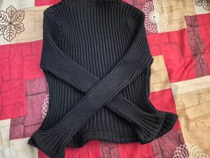 Black knit top sweater grunge y2k