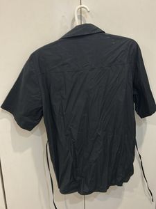 H&amp;m- worn only once- Black Drawstring Waist Shirt