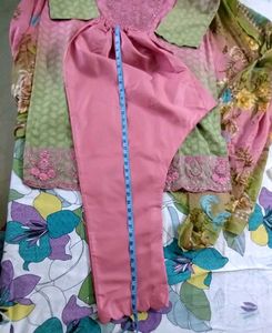 Ombre Pink And Green Kurta Set