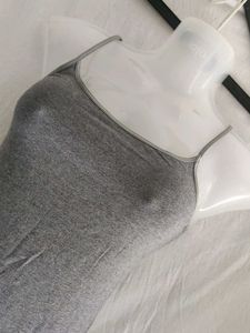 H&amp;M Grey Spaghetti Strap Camisole Top