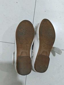 White Girls Ballet Flats with Bow