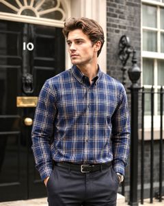 Mast &amp; Harbour Stylish Men's Blue Plaid Shirt