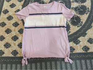 Striped Tie-Front T-Shirt