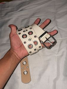 White Eyelet Belt