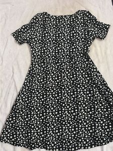 Black &amp; White Floral Mini Dress