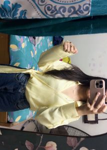 Chic Yellow Wrap Top