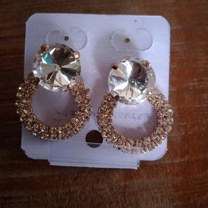 Sparkling Rose Gold Hoop Earrings