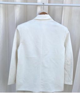 Zara White Double-Breasted Blazer