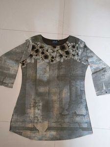 Stylish Grey Printed Kurta