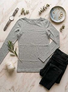 Grey Long Sleeve Top