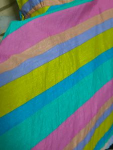 Pure Cotton Colorful Striped Summer Dress