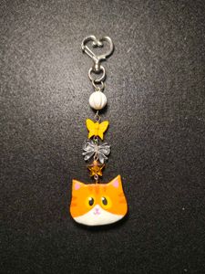 Cute Cat Keychain with Charms