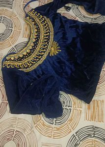 Embellished Velvet Blouse