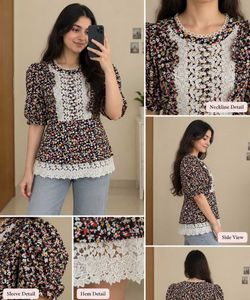 Floral Lace Trimmed top