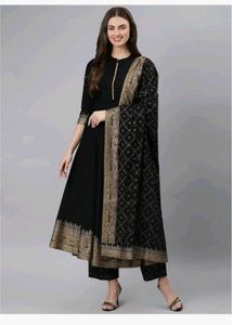 Elegant Black Kurta Set with Dupatta
