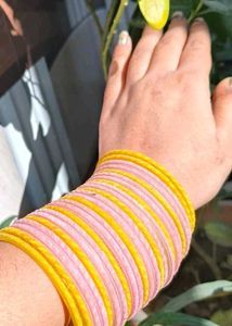Pink &amp; Yellow Bangles