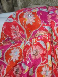 Multicolored Pink Kurti With Sequence Work