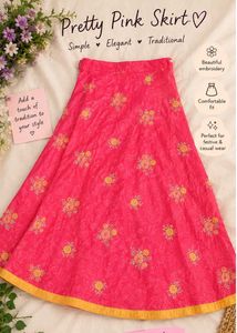 Pretty Pink Embroidered Skirt
