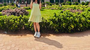 Green A line Dress