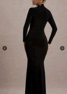 Elegant Black Long Sleeve Maxi Dress