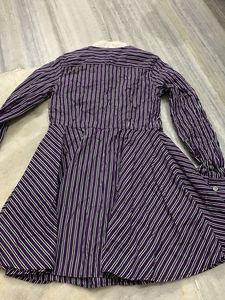Purple Striped Button-Up Kurta